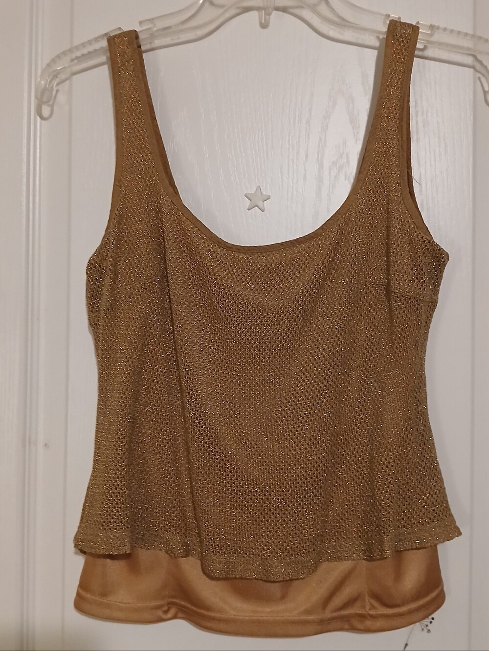 JS Collection Dressy Gold Tank - M